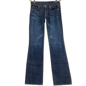 7 For All Mankind Jeans Women’s Sz 30 Blue Dark Wash Low Rise Bootcut $208 Nwot